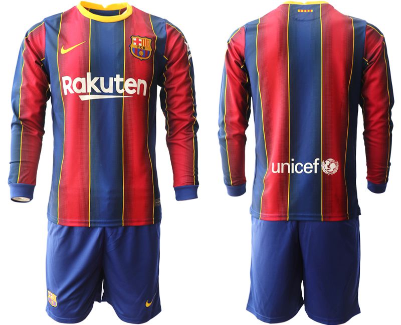 Men 2020-2021 club Barcelona home long sleeve red Soccer Jerseys->barcelona jersey->Soccer Club Jersey